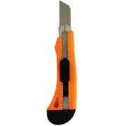 Нож с выдвижным лезвием 18 мм, пластиковый корпус, металлическая направляющая, Вихрь